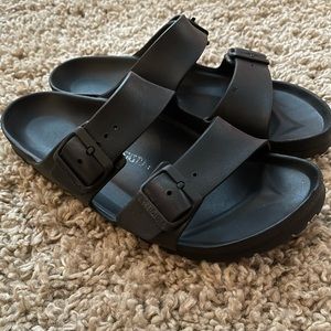 Plastic Birkenstock Arizona two strap slides